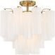 Addis 4 Light 17.75 inch Aged Brass Semi Flush Ceiling Light in White