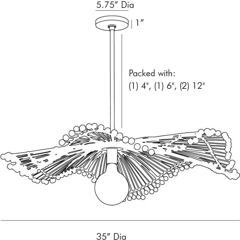 Waverly 1 Light 35 inch Natural Pendant Ceiling Light
