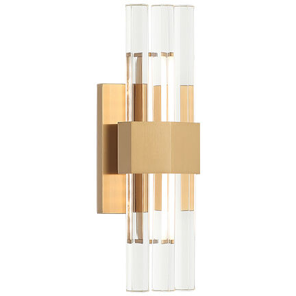 Krustallos LED 4.5 inch Aged Gold Brass Wall Sconce Wall Light