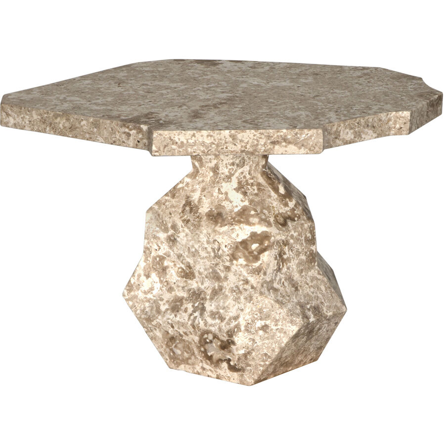 Rind 36 X 30.5 inch White Marble Accent Table