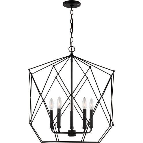 Zarra 5 Light 23 inch Midnight Black Indoor Pendant Lantern Ceiling Light