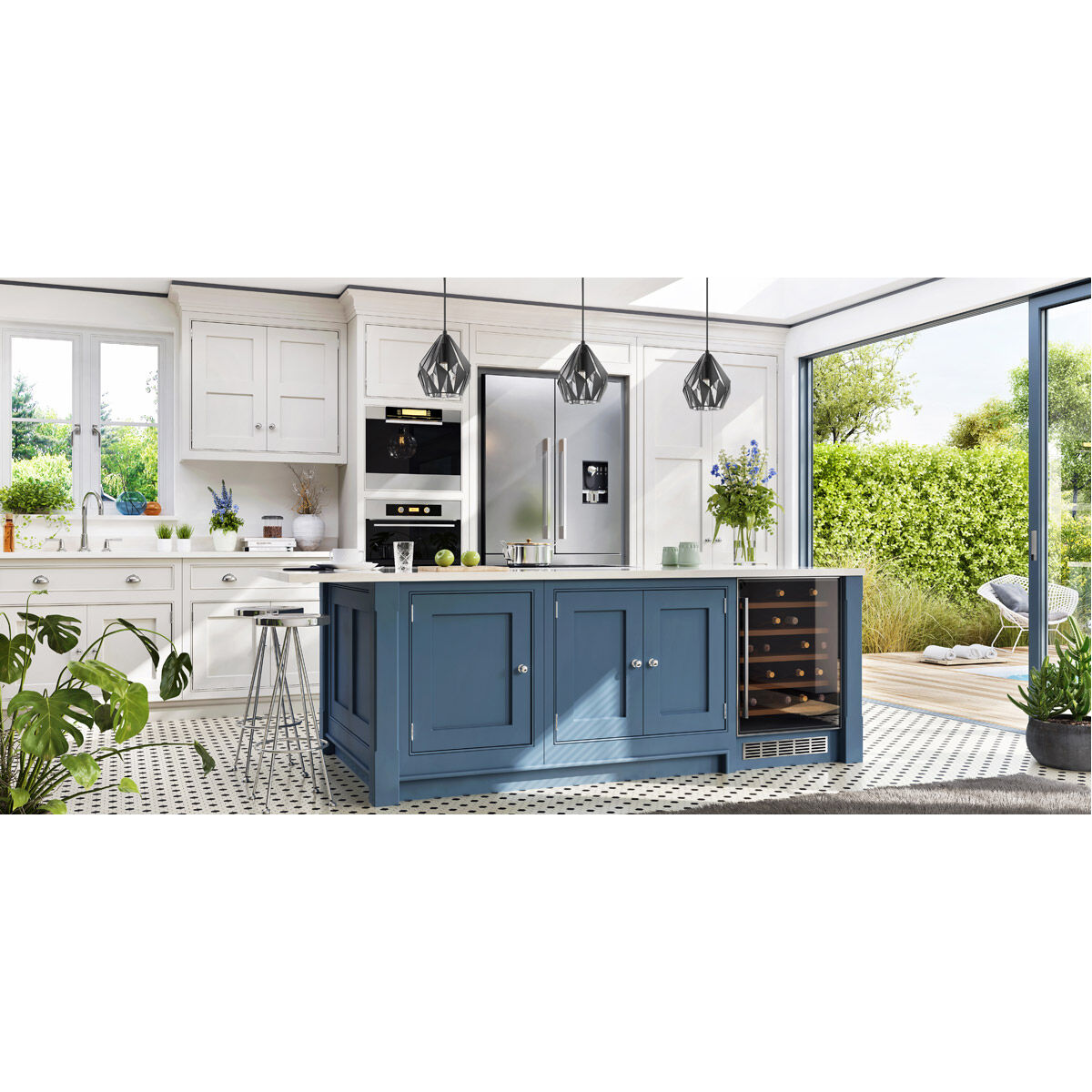 Carlton 3 1 Light 7.5 inch Black/Silver Geometric Pendant Ceiling Light