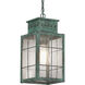 Norfield 1 Light 5.5 inch Verde Green Outdoor Pendant in Seedy Glass, Brass Traditions by Innovations Lighting
