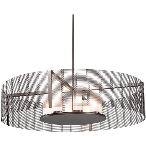 Downtown Mesh LED Flat Bronze Chandelier Ceiling Light, Drum