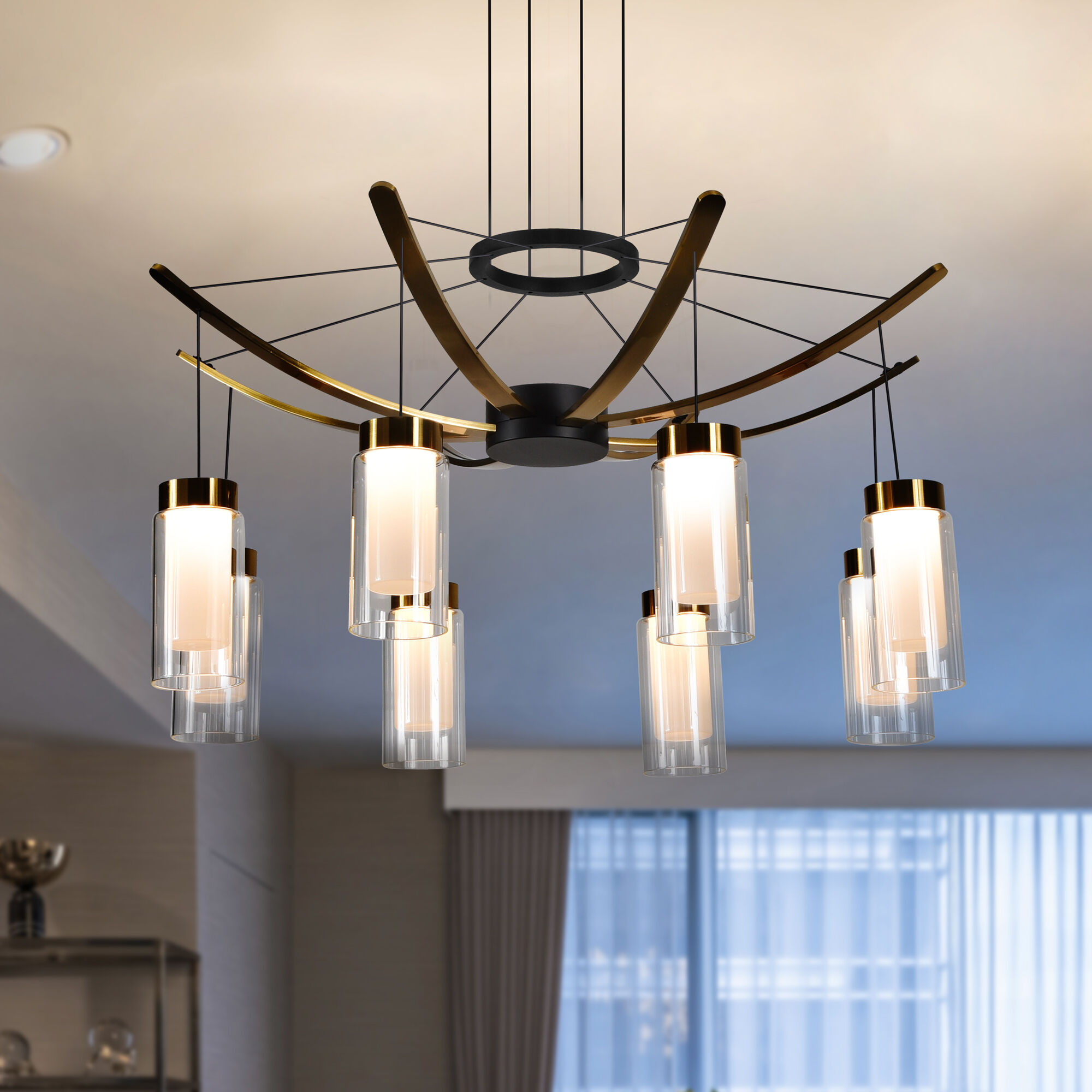 Artisan Collection/GENOA Series 24 inch Black Pendant/Chandelier Ceiling Light