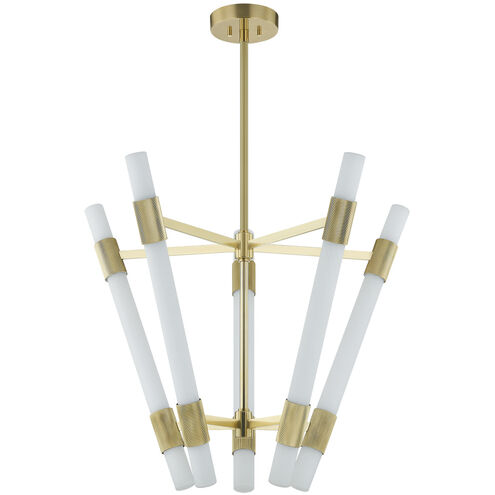 Krakow LED 32 inch Vintage Brass Chandelier Ceiling Light
