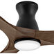 Swell Flush Illuminated 56 inch Matte Black with Walnut Blades Fan