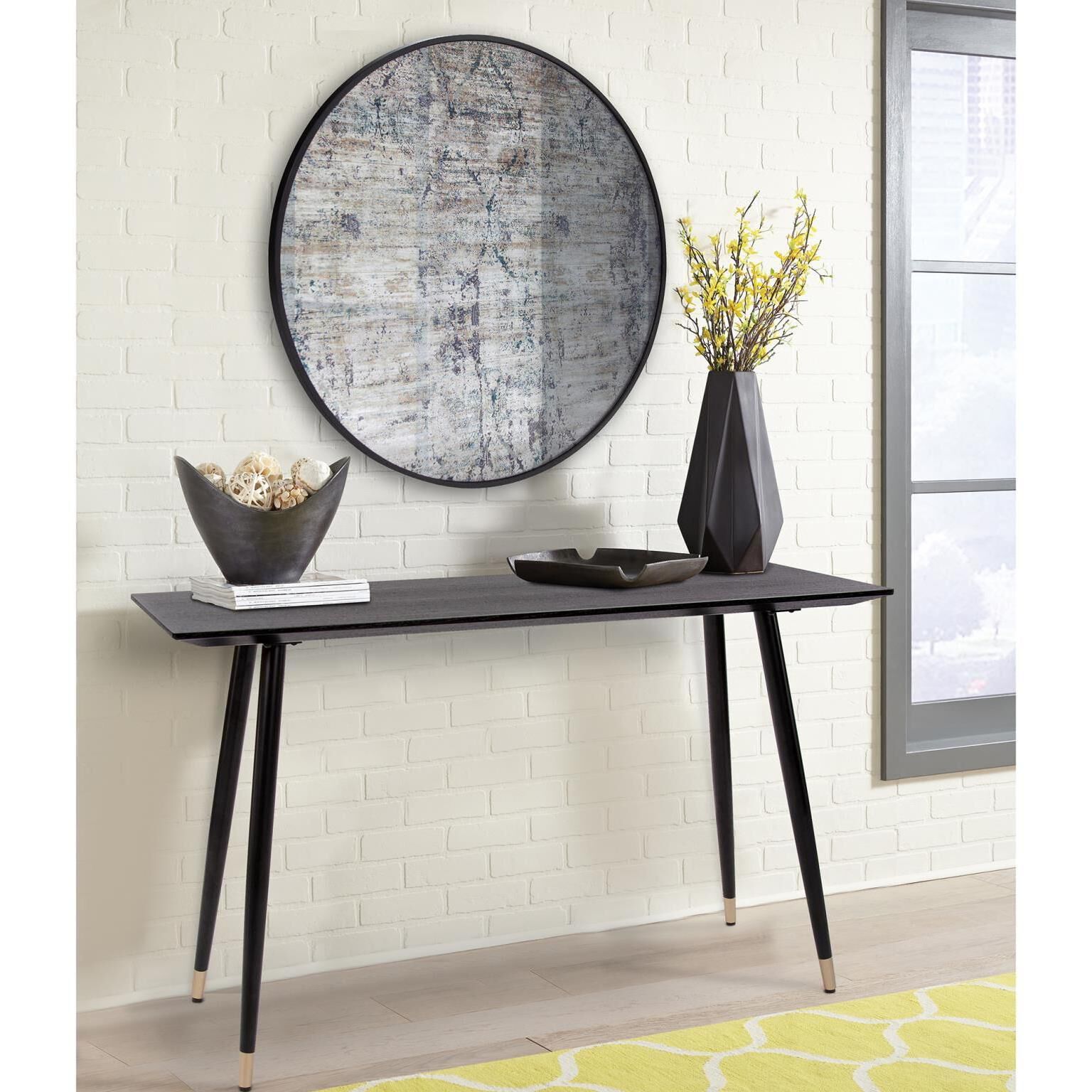 Delphia 32 X 32 inch Antiqued Black Mirror