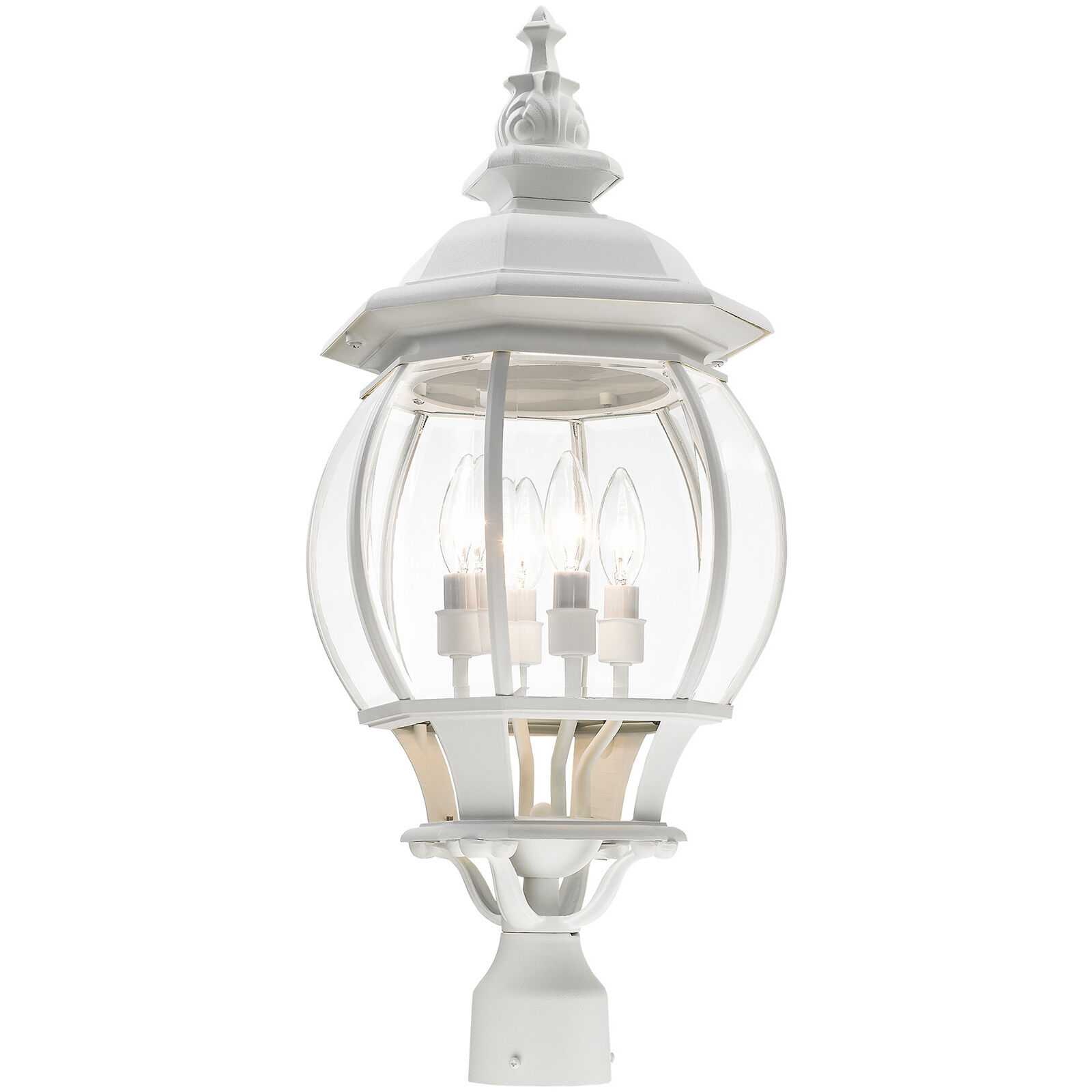 Frontenac 4 Light 27 inch Textured White Outdoor Post Top Lantern