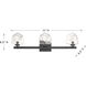 Castello LED 25 inch Matte Black Bathroom Vanity Light Wall Light