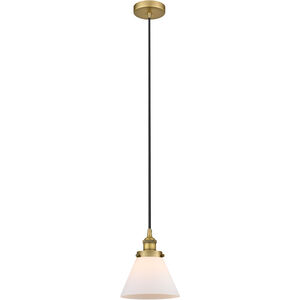 Edison Cone LED 8 inch Brushed Brass Mini Pendant Ceiling Light
