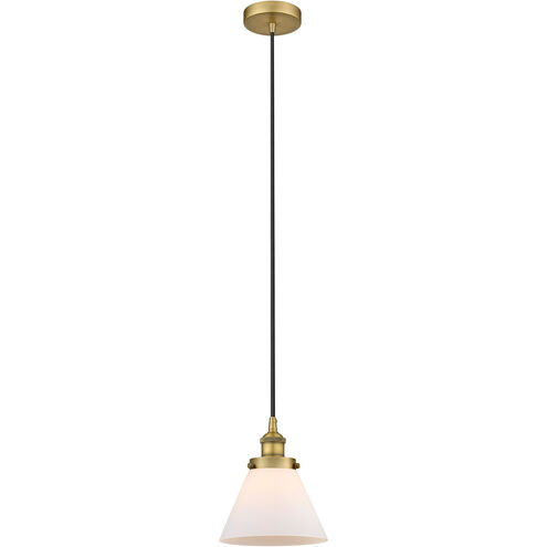 Edison Cone LED 8 inch Brushed Brass Mini Pendant Ceiling Light