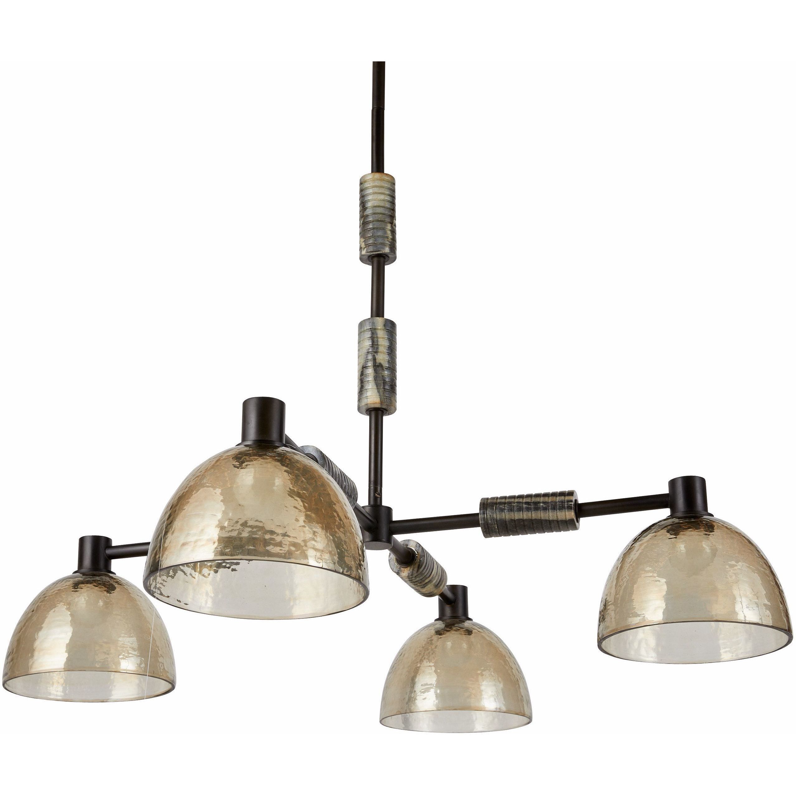 Eli 4 Light 34 inch Blackened Iron Chandelier Ceiling Light