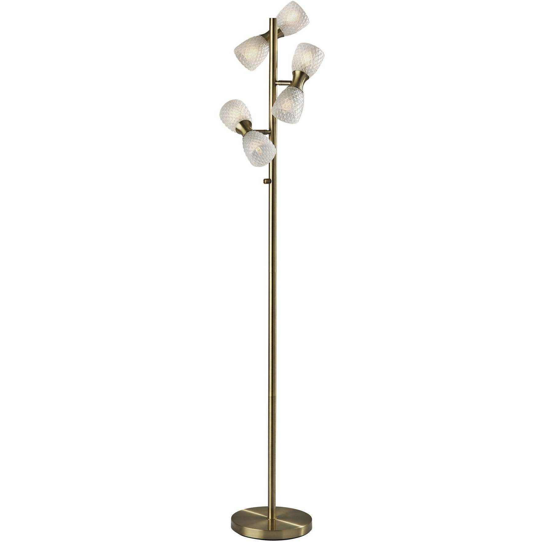 Nina 64.75 inch 3.00 watt Antique Brass Floor Lamp Portable Light