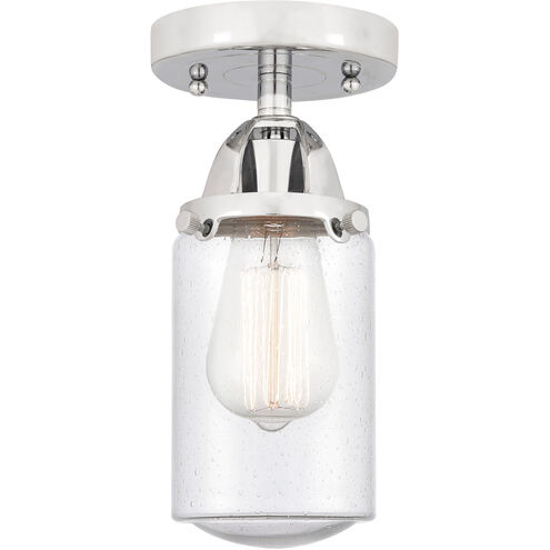 Nouveau 2 Dover LED 5 inch Polished Chrome Semi-Flush Mount Ceiling Light in Seedy Glass