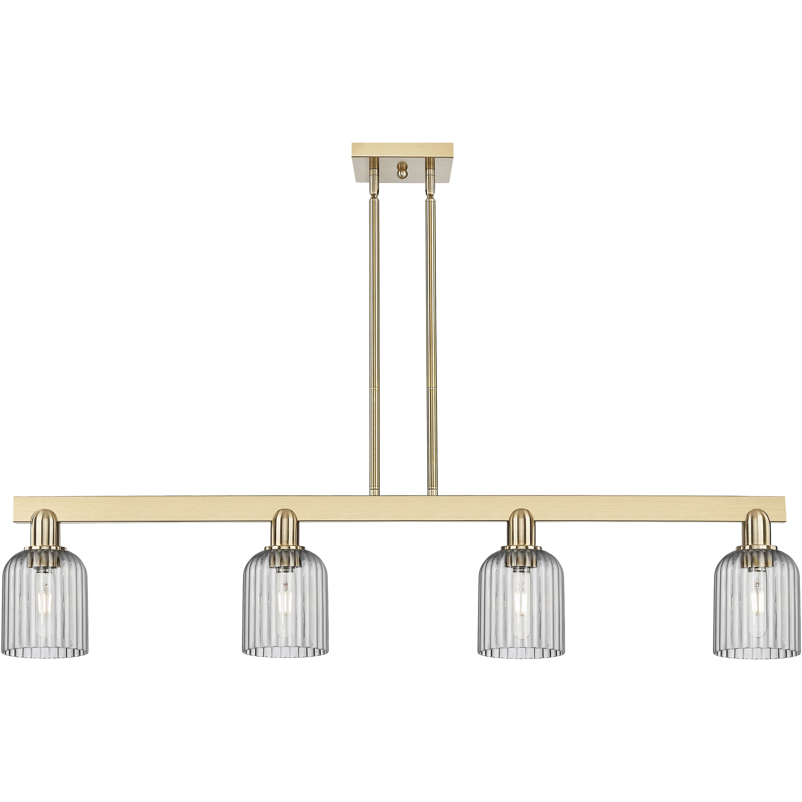 Bridal Veil Island Light Ceiling Light in Light Smoke Glass, Champagne Bronze