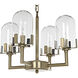 Bistro 4 Light 20 inch Antique Brass Chandelier Ceiling Light
