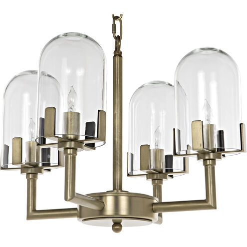 Bistro 4 Light 20 inch Antique Brass Chandelier Ceiling Light