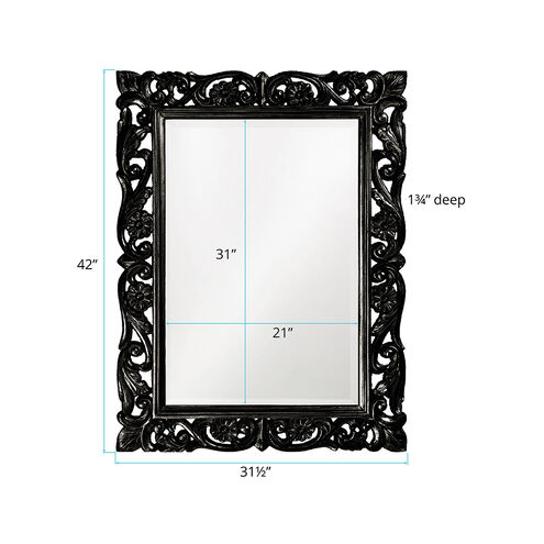 Chateau 42 X 31 inch Glossy Black Wall Mirror