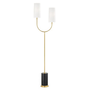 Vesper 67 inch 120.00 watt Aged Brass/Black Floor Lamp Portable Light
