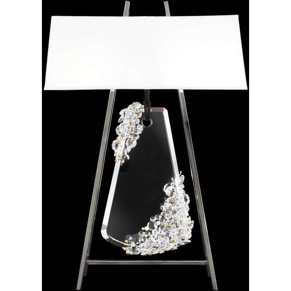 Forever Flora 31.6 inch 7.00 watt Polished Chrome Table Lamp Portable Light in Black Rope, Black Rope