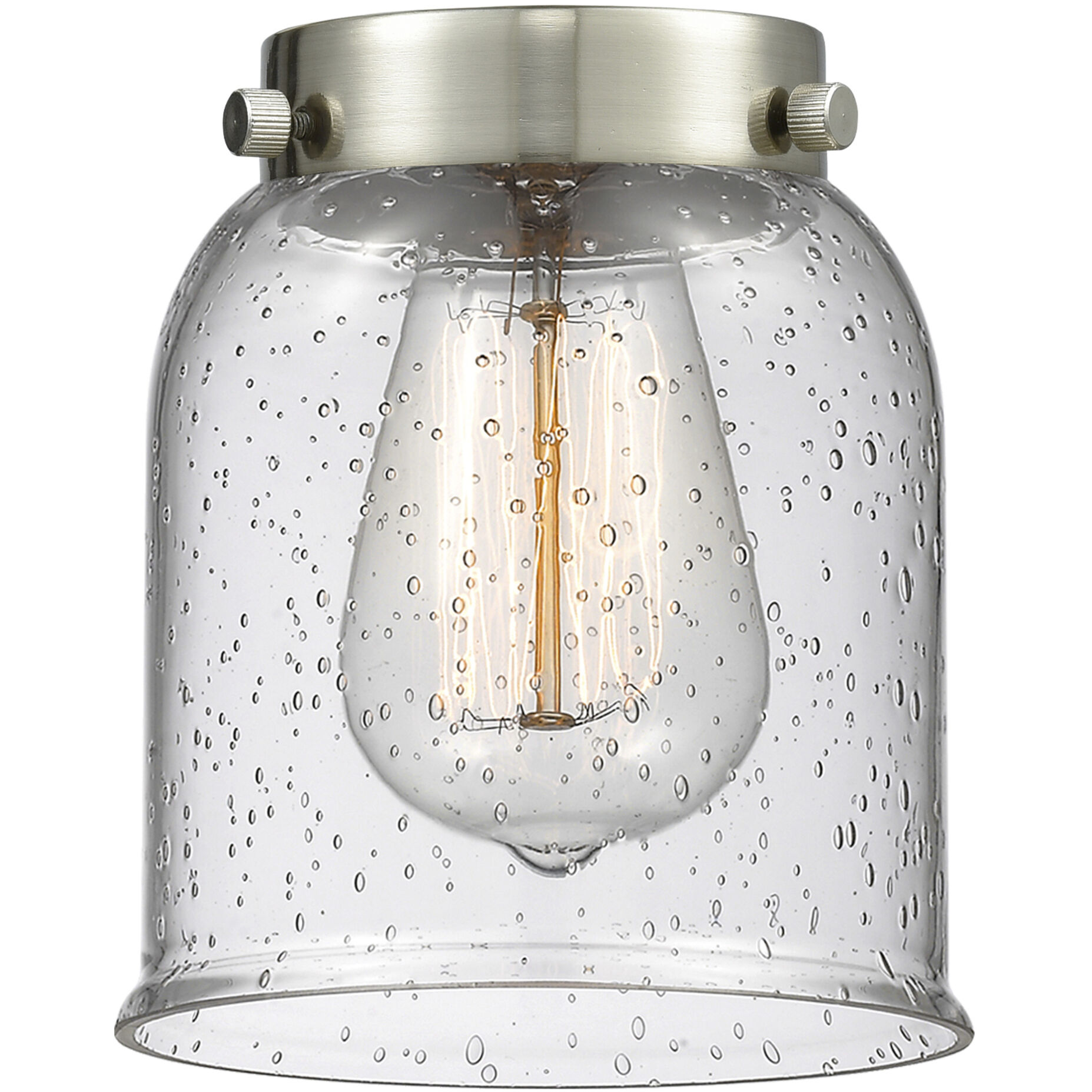 Nouveau 2 Bell 1 Light 5 inch Antique Copper Mini Pendant Ceiling Light in Incandescent, Seedy