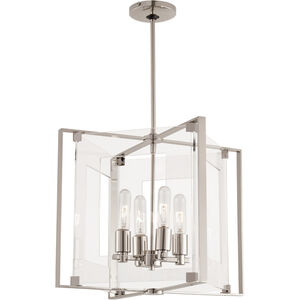 Crystal Clear 4 Light 15 inch Polished Nickel Pendant Ceiling Light