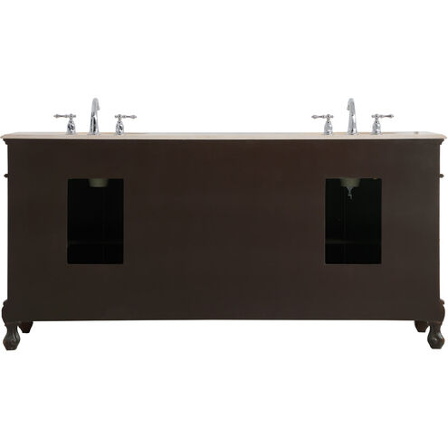 Danville 72 X 72 X 36 inch Teak and Antique Bronze Vanity Sink Set
