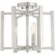 Benson 3 Light 13 inch Satin Nickel Semi-Flush Ceiling Light, Essentials
