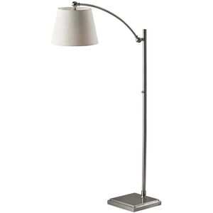 York 56 inch 100.00 watt Brushed Steel Floor Lamp Portable Light