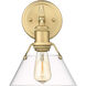 Orwell 1 Light 9 inch Brushed Champagne Bronze Bath Vanity Wall Light in Clear Glass