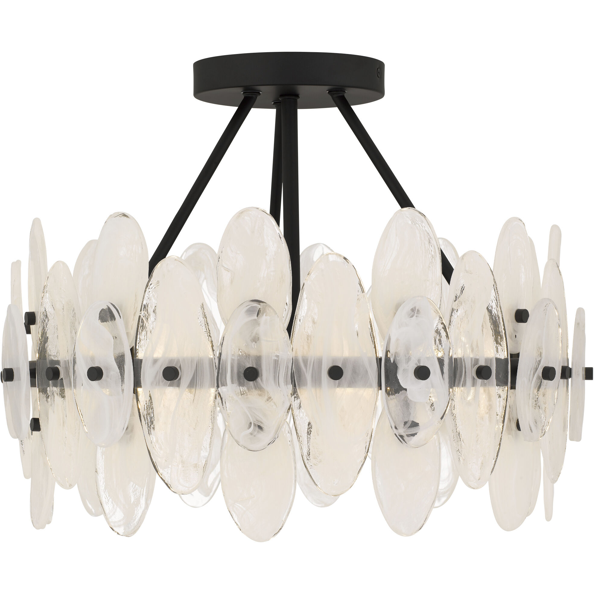 Abigail 4 Light 18 inch Matte Black Semi-Flush Mount Ceiling Light