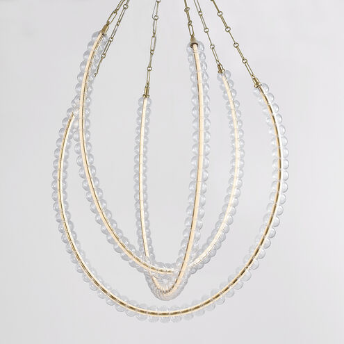 Celeste LED 35.75 inch Vintage Brass Chandelier Ceiling Light