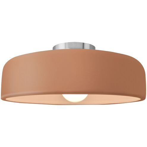 Radiance LED 13 inch Adobe and Brushed Nickel Semi Flush Ceiling Light