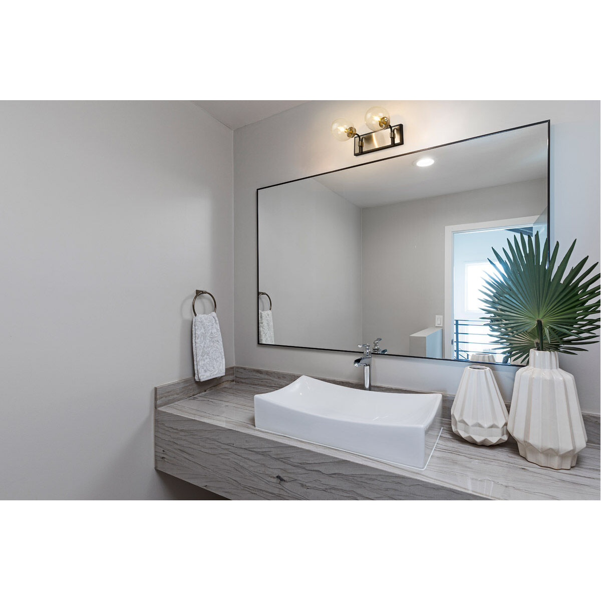 Parsons 2 Light 16 inch Matte Black and Brushed Nickel Vanity Wall Light