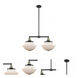 Franklin Restoration Large Oxford LED 25 inch Black Antique Brass Chandelier Ceiling Light in Matte White Glass, Franklin Restoration