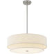 Textile Collection 5 Light 22 inch Brushed Nickel Pendant Ceiling Light in Cream (CandleAria), Classic Family