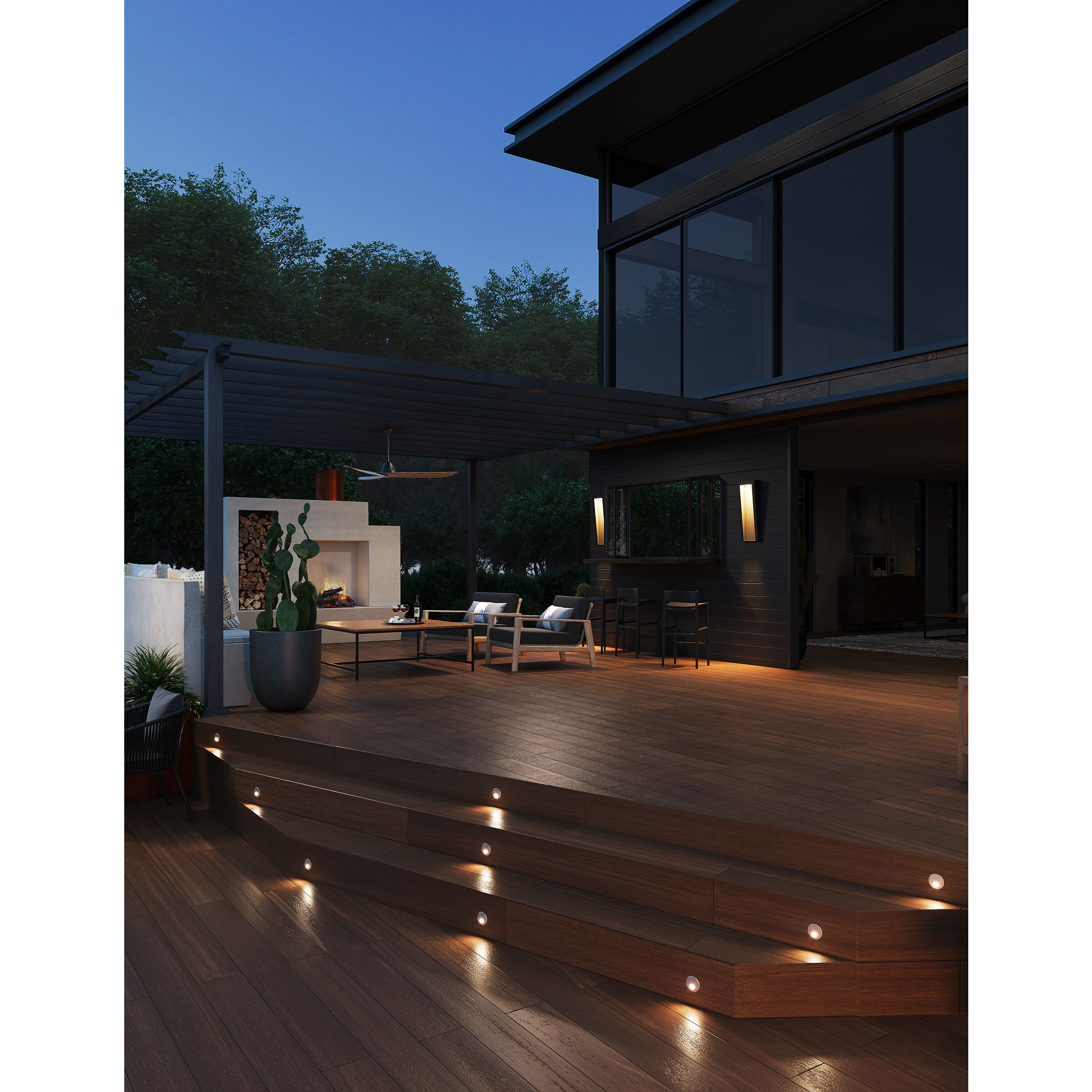 Sparta Tilt LED 2 inch Stainless Steel Landscape Wall Light, Round