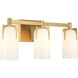 Caldwell 3 Light 24 inch Warm Brass Bathroom Vanity Light Wall Light
