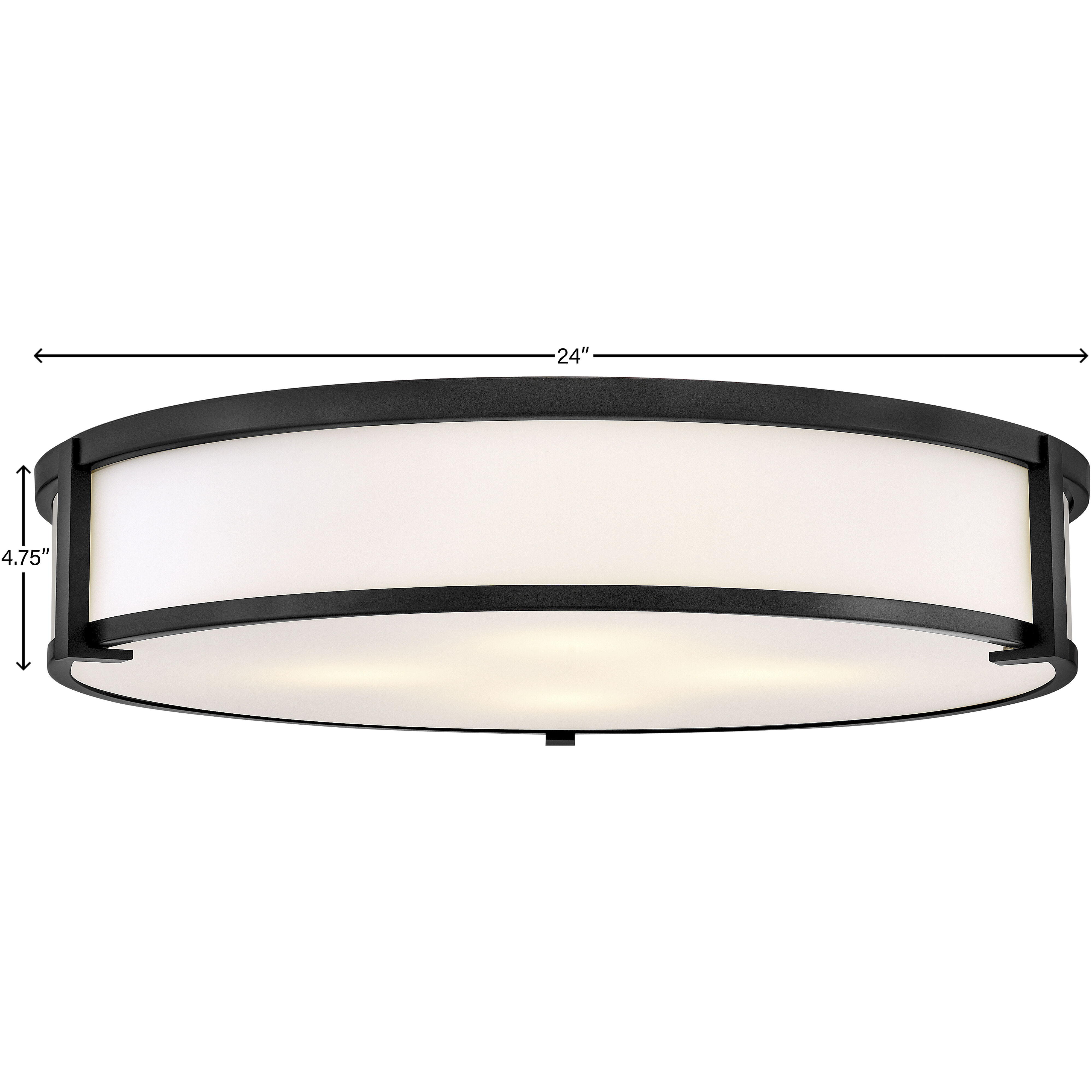 Lowell 24 inch Black Indoor Flush Mount Ceiling Light