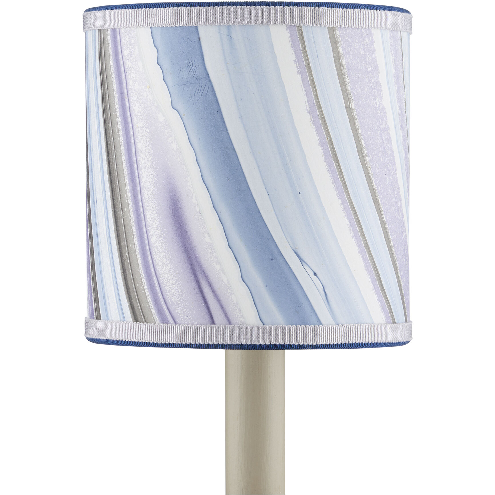 Marble Paper Lilac and Blue Agate Drum Chandelier Shade