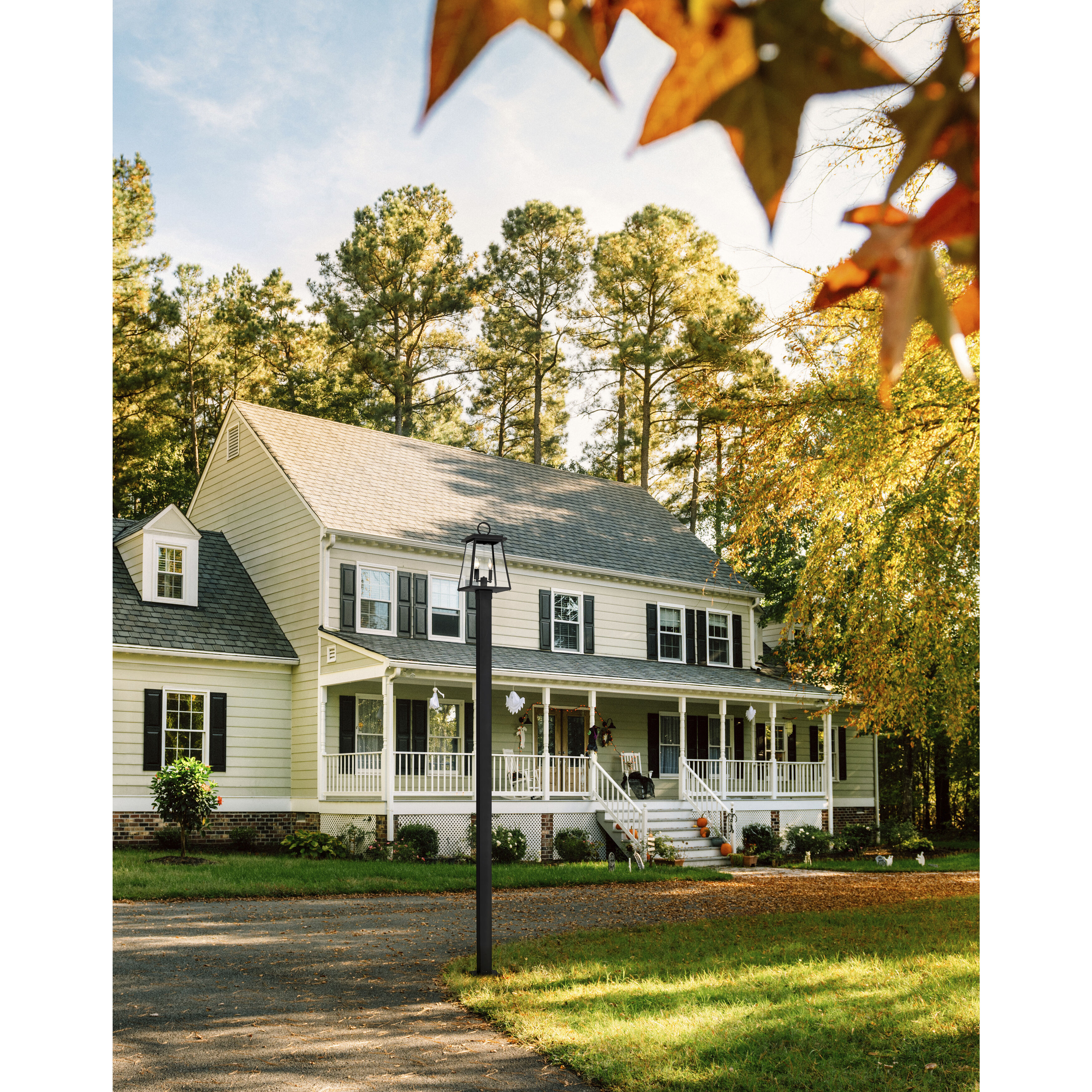 Broughton 2 Light 112.5 inch Black Outdoor Post Mounted Fixture