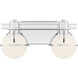 Pierce 2 Light 15.5 inch Chrome Bathroom Vanity Light Wall Light