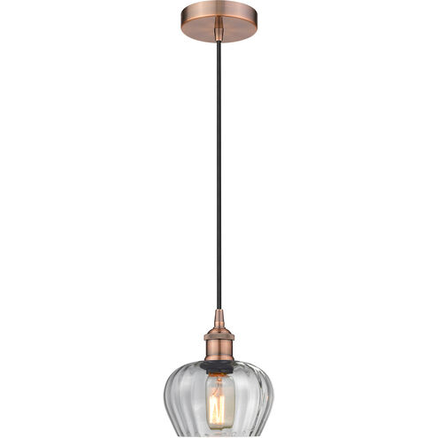 Edison Fenton 1 Light 7 inch Antique Copper Mini Pendant Ceiling Light