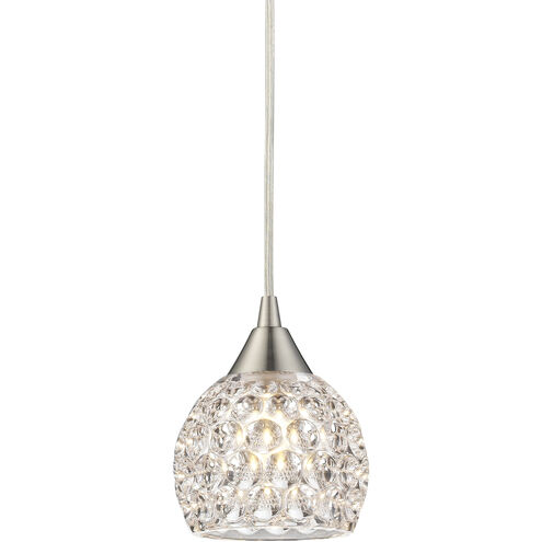 Kersey LED 5 inch Satin Nickel with Clear Multi Pendant Ceiling Light, Configurable