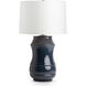 Peterson 28 inch 150.00 watt Dark Blue Crackle Table Lamp Portable Light