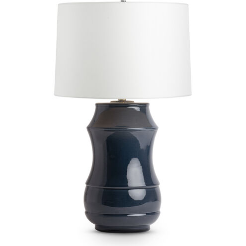 Peterson 28 inch 150.00 watt Dark Blue Crackle Table Lamp Portable Light