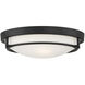 Modern 2 Light 13 inch Matte Black Semi-Flush Ceiling Light