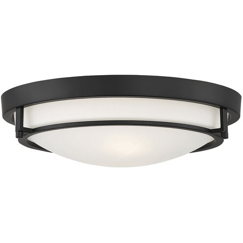 Modern 2 Light 13 inch Matte Black Semi-Flush Ceiling Light