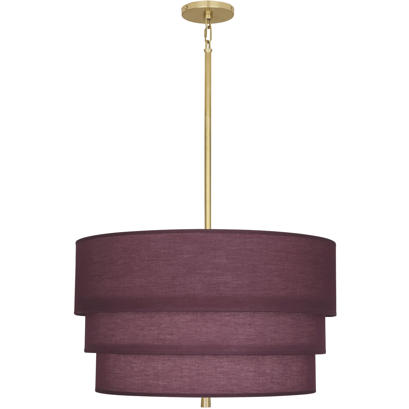 Decker 3 Light 24 inch Modern Brass Pendant Ceiling Light in Vintage Wine